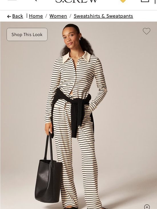J. Crew Pants - J. Crew Cream and Navy Striped Drawstring Pants